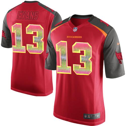 Nike Buccaneers #13 Mike Evans Red Team Color Men's Stitched NFL Limited Strobe Jersey - Click Image to Close